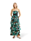 Ro&zo Claudia Print Tiered Dress In Multi