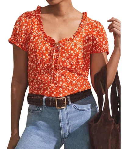 RO&ZO RO & ZO DITSY EMPIRE SEAM TOP