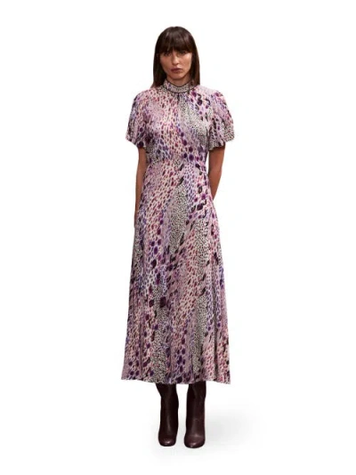 Ro&zo Elodie Pink Animal High Neck Dress