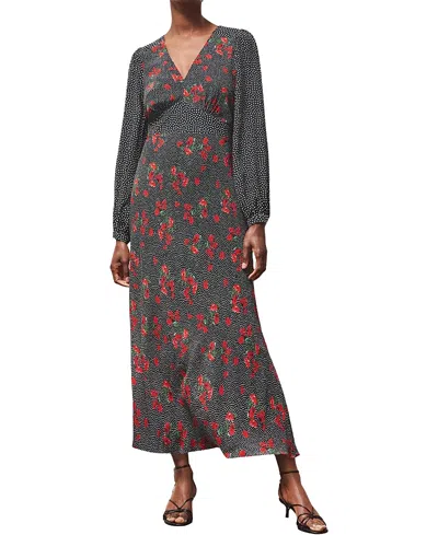 Ro&zo Ro & Zo Floral And Spot Mix Dress In Red