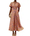 Ro&zo Womens Orange Floral-print Puff-sleeve Woven Maxi Dress In Pink