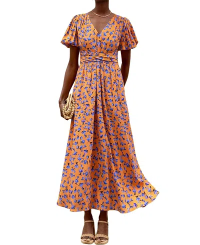 RO&ZO RO & ZO FLORAL PUFF SLEEVE DRESS