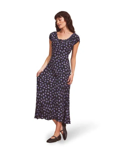 Ro&zo Gathered Scoop Neckline Midi Dress