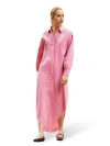 Ro&zo Long Sleeve Stripe Shirt Dress In Pink