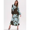 Ro&zo Womens Mae Floral-print Woven Midi Dress Blue In Blue