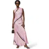 Ro&zo Womens Pink Phoebe Stripe Cowl-neck Satin Maxi Dress In Pink