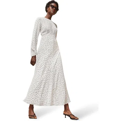 Ro&zo Polka Dot Tie Back Dress In White
