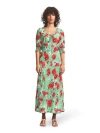 Ro&zo Red Poppy Print Tie Front Dress In Red