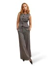 Ro&zo Round Neck Houndstooth Waistcoat In Gray