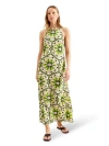 Ro&zo Womens Mosaic-print Round-neck Stretch-woven Maxi Dress Green In Multi