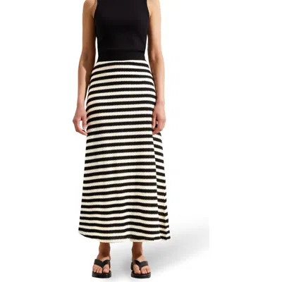 Ro&zo Stripe Knitted Midi Skirt