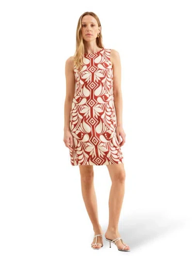 Ro&zo Tile Printed Shift Dress In Pink