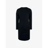 Ro&zo Crew-neck Long-sleeve Stretch-woven Mini Dress In Black