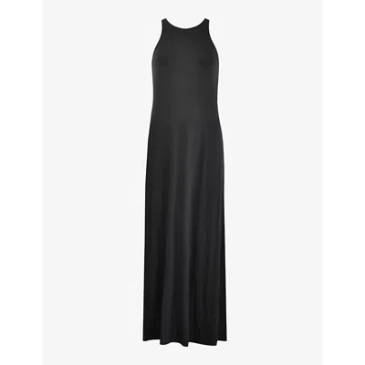 Ro&zo Round-neck Sleeveless Jersey Maxi Dress In Black
