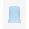 Ro&zo Bandeau Zip-fastening Stretch-crepe Top In Blue