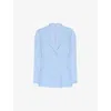Ro&zo Peak-lapel Double-breasted Stretch Woven-blend Blazer In Blue