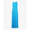 RO&ZO RO&ZO WOMEN'S BLUE ROUND-NECK SLEEVELESS JERSEY MAXI DRESS