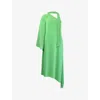 Ro&zo Oona One-shoulder Recycled-polyester Maxi Dress In Green