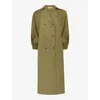 RO&ZO RO&ZO WOMEN'S KHAKI BELTED RELAXED-FIT WOVEN TRENCH COAT