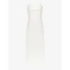 Ro&zo Boned-bodice Slim-fit Bandeau Stretch-woven Maxi Dress In White