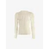 Ro&zo Lace High-neck Long-sleeve Stretch-knit Top In White