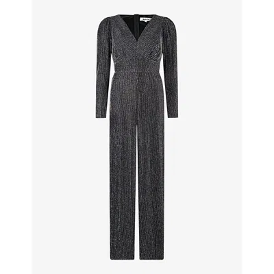 Ro&zo Womens Black Eliza V-neck Stretch-jersey Jumpsuit