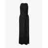 Ro&zo Womens Black Sleeveless Tie-waist Stretch-jersey Maxi Dress In Black