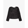 Ro&zo Womens Tinsel-texture Round-neck Woven Top Black In Black