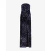 Ro&zo Womens Blair Blue Cluster Sequin Bandeau Maxi In Blue
