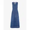 Ro&zo Womens  Panelled V-neck Stretch-denim Maxi Dress