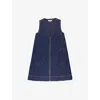 Ro&zo Womens Blue V-neck Zip-front Denim Mini Dress In Blue