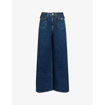 Ro&zo Womens Wide-leg Regular-fit Denim Jeans Blue