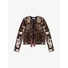 Ro&zo Womens Brown Bow-front Sequin-embellished Jacket In Brown