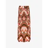 Ro&zo Womens Round-neck Tile-print Woven Maxi Dress Brown In Brown