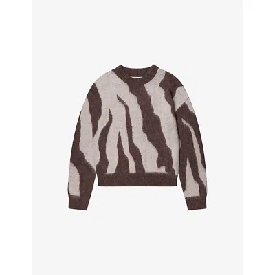 Ro&zo Womens Brown Zebra Brushed-knit Alpaca And Wool-blend Jumper In Multi