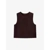 Ro&zo Womens Sleeveless Cropped Suede Shell Top Chocolate In Multi