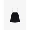 Ro&zo Womens Contrast-strap Scalloped-trim Cotton Cami Top Black In Black