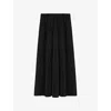 Ro&zo Womens Elasticated-waist Relaxed-fit Cotton-poplin Maxi Skirt Black