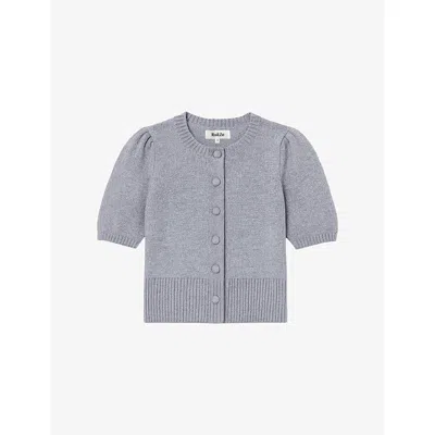 Ro&zo Womens Grey Buttoned Short-sleeve Wool And Cashmere-blend Cardigan In Gray