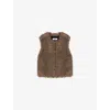 Ro&zo Womens Mocha Shaggy-sleeveless Faux-fur Gilet In Brown