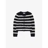 Ro&zo Womens Mono Striped Bouclé Knitted Cardigan In Multi