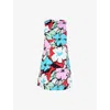 Ro&zo Womens Multi Floral-print Sleeveless Stretch-cotton Mini Dress