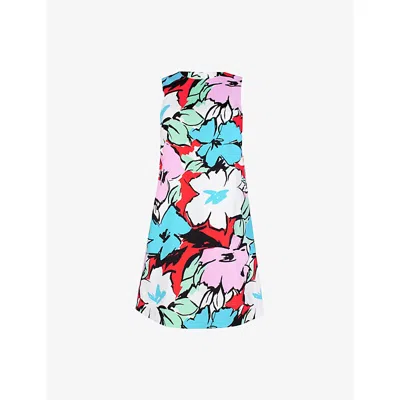 Ro&zo Womens Multi Floral-print Sleeveless Stretch-cotton Mini Dress