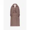 Ro&zo Womens Multi Houndstooth Double-breasted Wool-blend Trench Coat In Purple