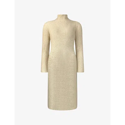 Ro&zo Womens Oatmeal High Neck Jumper Dress