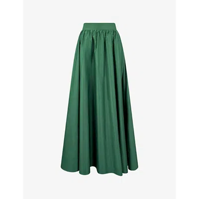 Ro&zo Womens Partially Elasticated High-waist Stretch-woven Maxi Skirt Green