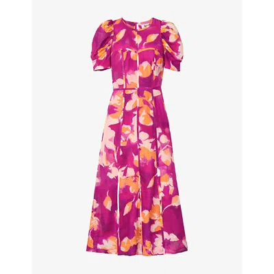 Ro&zo Womens Pink Niamh Floral-print Woven Maxi Dress