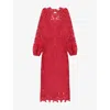 Ro&zo Womens  Kendall Open-back Lace Maxi Dress In Red