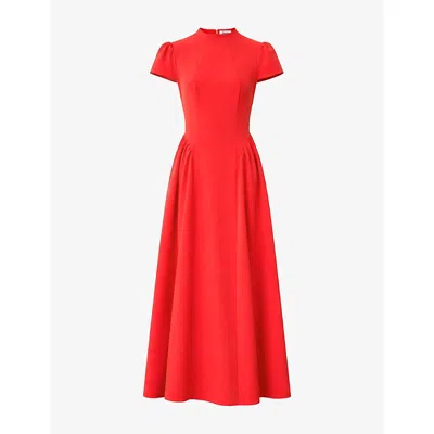 Ro&zo Womens Red Mariam Cap-sleeve Stretch-woven Maxi Dress