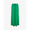 Ro&zo Womens Bias-cut Linen-blend Maxi Skirt Green